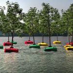 Vue d'artiste de la forêt flottante qui sera inaugurée le 16 mars 2016, à Rotterdam.