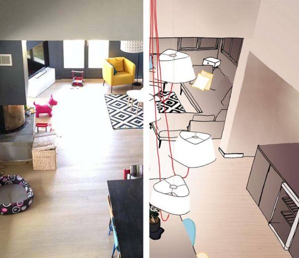 Solutions d'architectes pour éclairer un salon haut de plafond