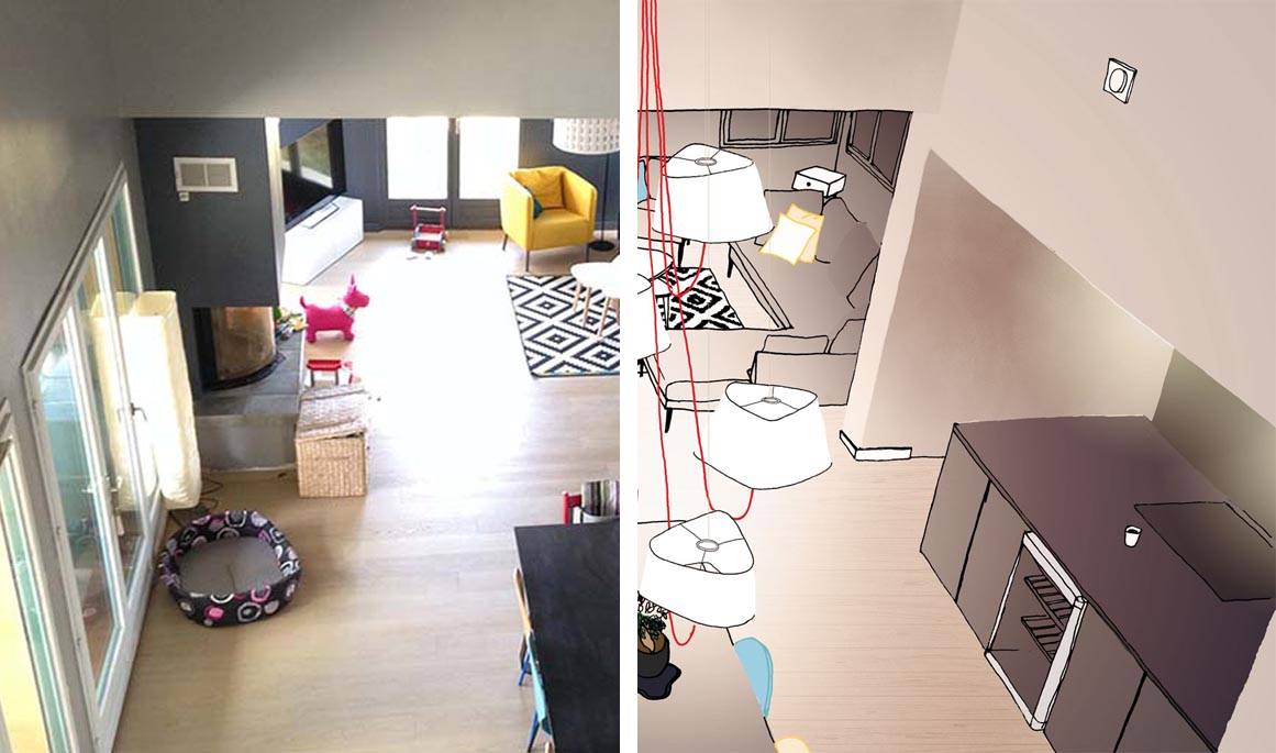 Solutions d'architectes pour éclairer un salon haut de plafond