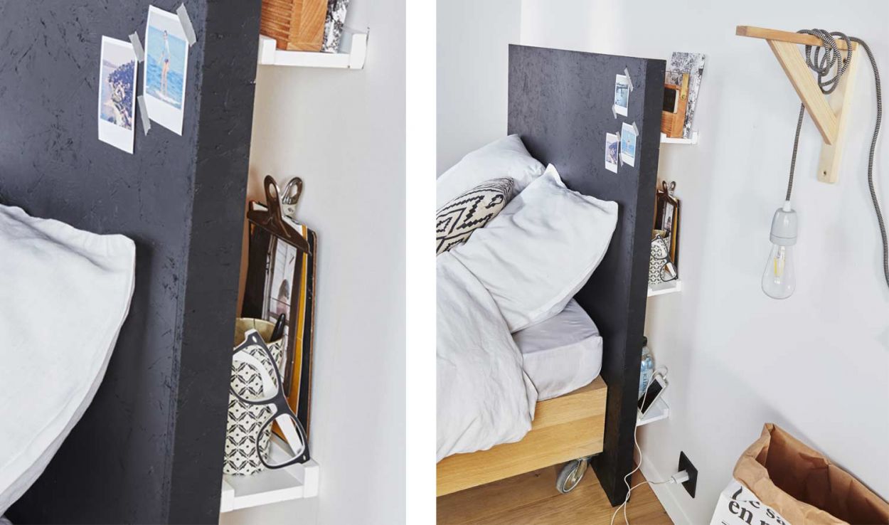 DIY : Fabriquez une tête de lit astucieuse avec des rangements intégrés