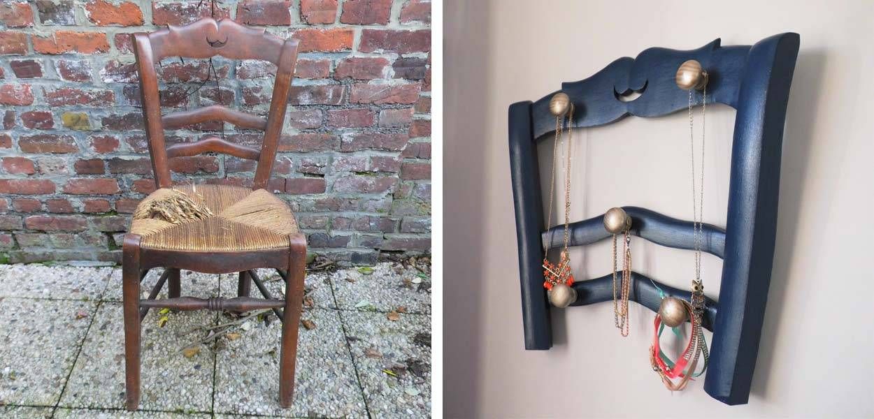 DIY : Fabriquez un porte-bijoux original avec un dossier de chaise
