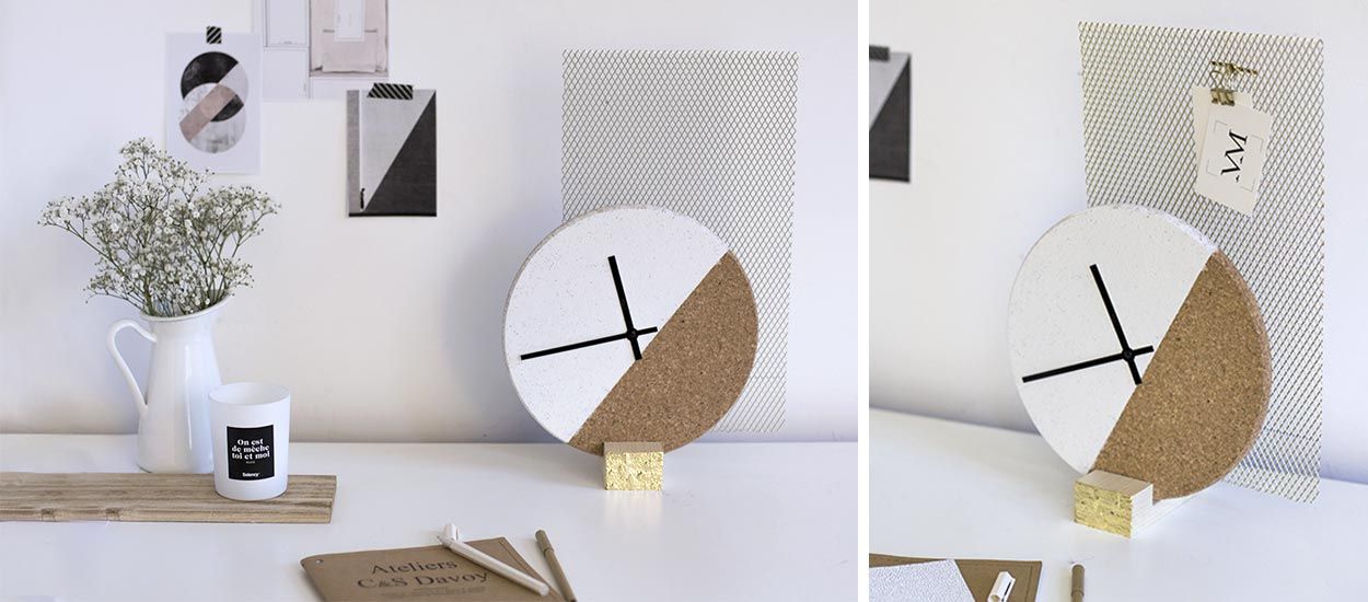 Tuto : Fabriquez une horloge en liège chic et graphique