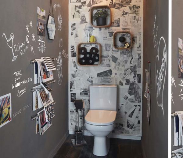 Tutoriel : Relookez vos WC en mode rétro avec des journaux