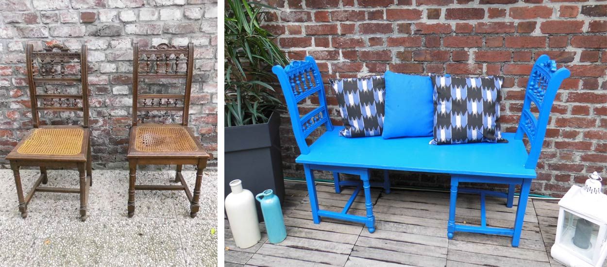 Tuto : Transformez de vieilles chaises en un joli banc d'extérieur