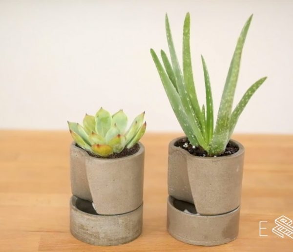 Tuto : Fabriquez un joli pot de fleurs en béton avec une réserve d'eau