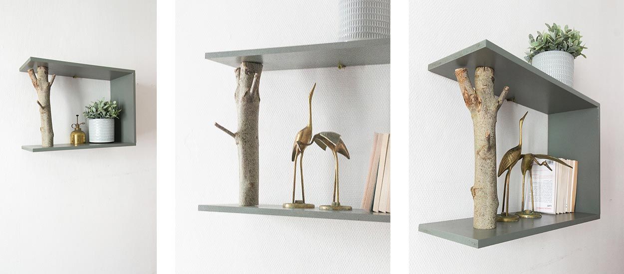 Tuto : fabriquez une étagère design avec une branche d'arbre
