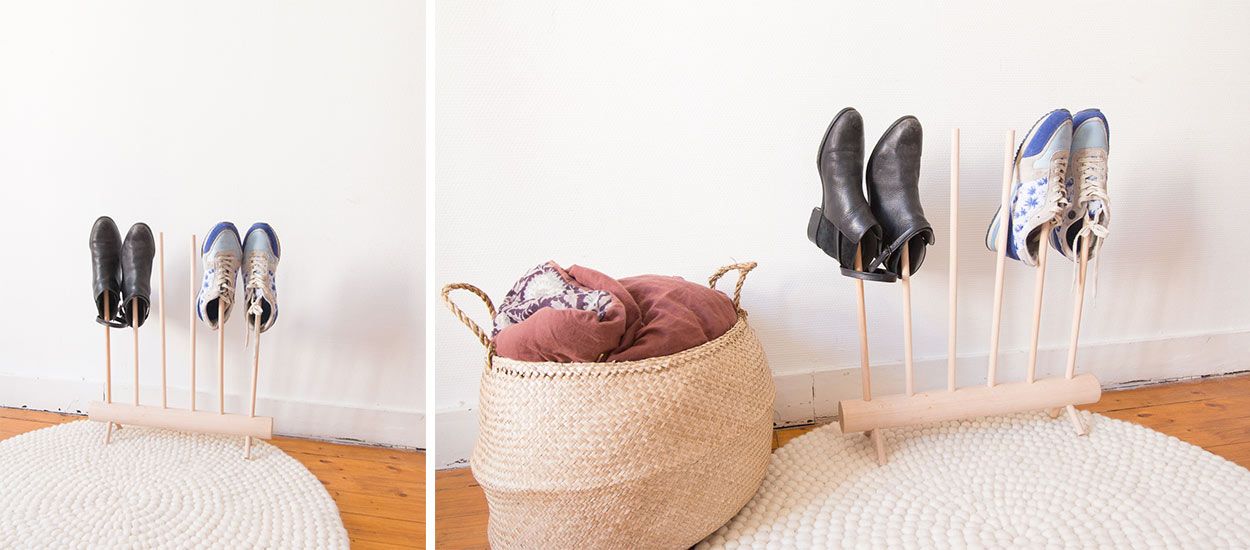 Tuto : Fabriquez un range-chaussures design avec un simple pied de meuble !