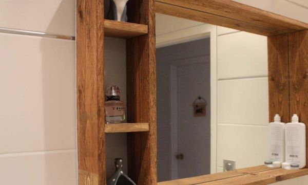 Tuto : Fabriquez un miroir avec rangements, en bois de palette