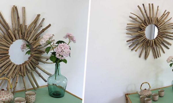 Tuto : Fabriquez un miroir soleil avec du bois flotté