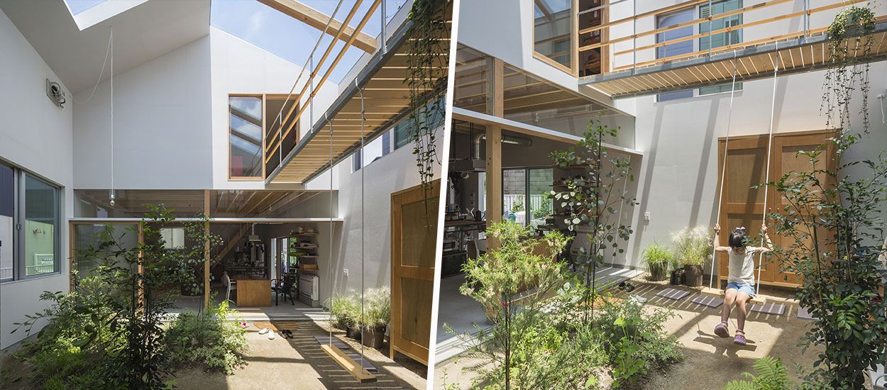 Cette maison de ville japonaise est complètement ouverte sur son jardin intérieur