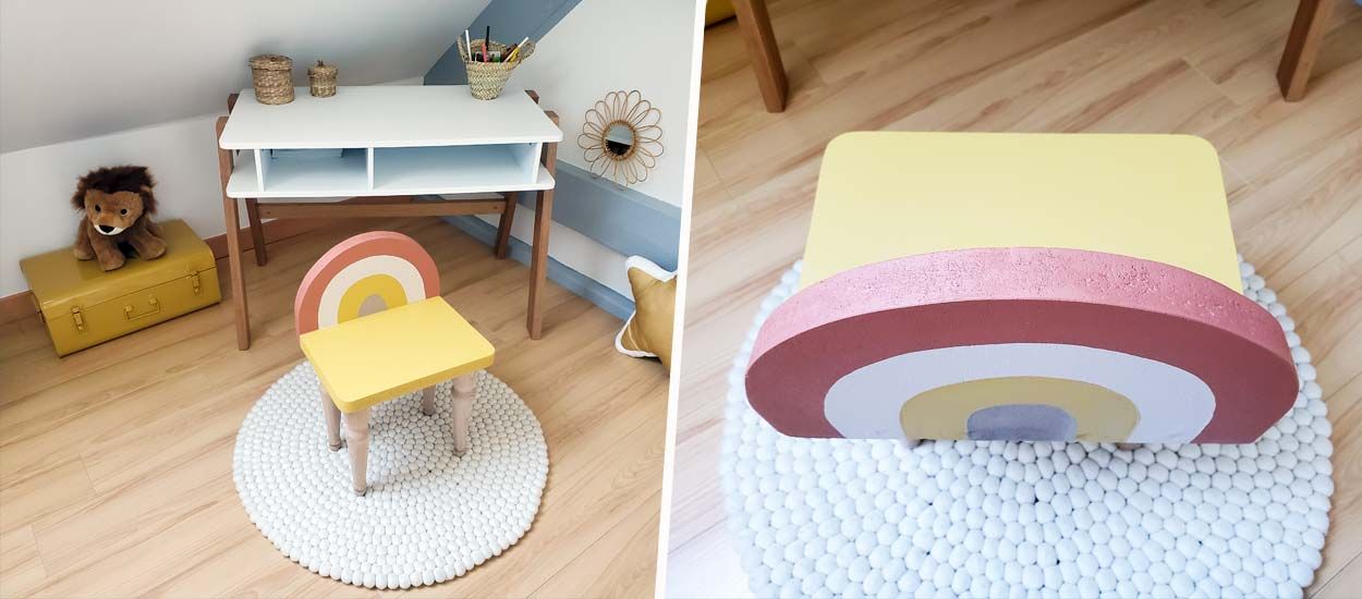 Tuto : Fabriquez une chaise arc-en-ciel pour enfant... avec des pieds de lit !