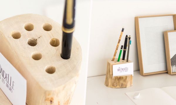 Tuto : Fabriquez un porte-crayons très nature à partir d'une bûche