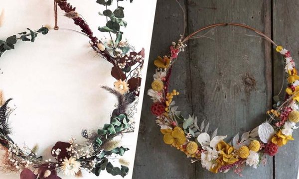 9 inspirations pour fabriquer votre couronne de fleurs séchées