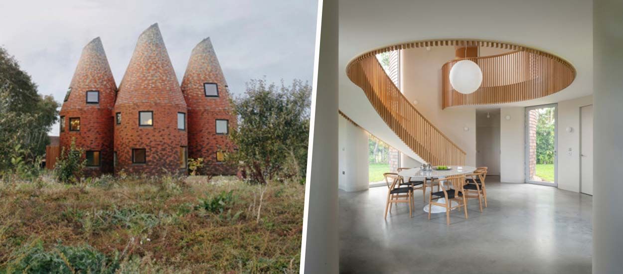 Cette famille vit dans une maison toute ronde inspirée des tourailles à houblon