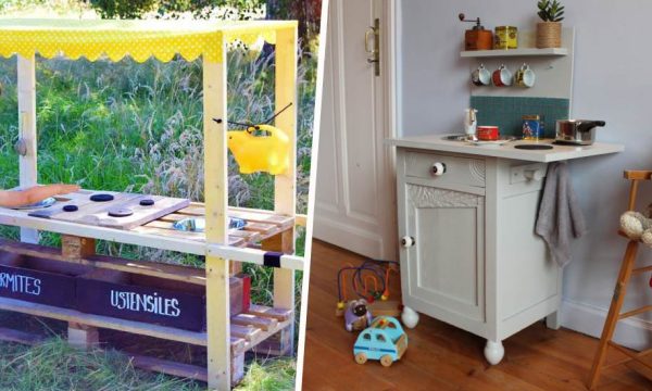 Les meilleures idées pour fabriquer une kitchenette en bois à vos enfants