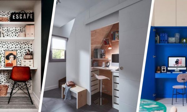 7 inspirations pour aménager un bureau dans un placard (oui, c'est possible !)