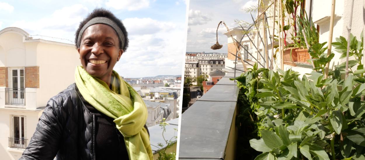 Valéry Tsimba cultive un potager abondant sur son balcon de 4 m²