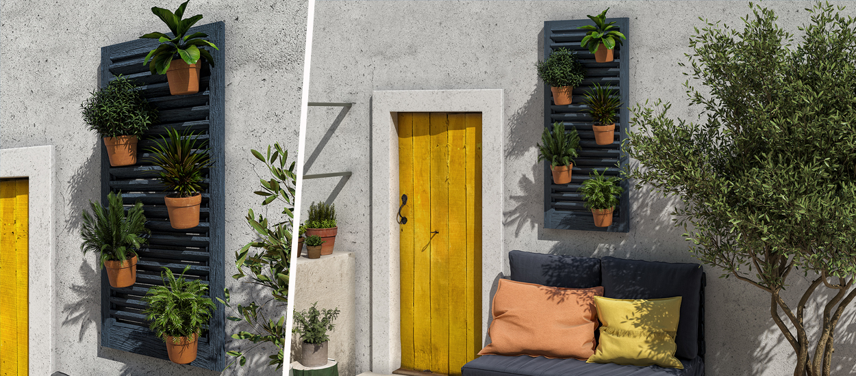 Tuto : Recyclez un vieux volet en support mural pour vos plantes